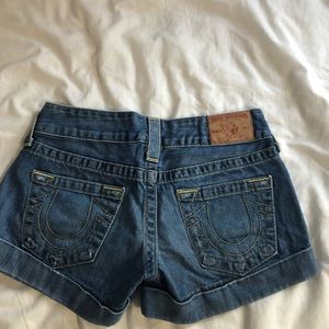 Low waisted True Religion jean shorts